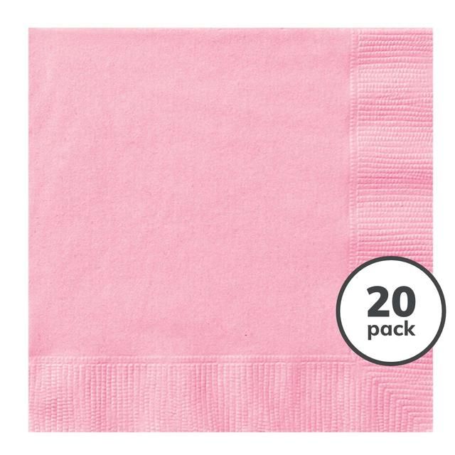 Baby Pink 2 Ply Paper Party Napkins 20 per pack - McGrocer