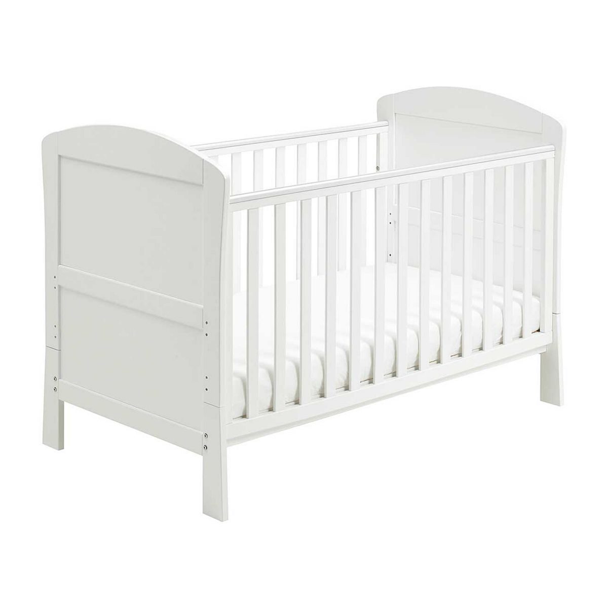 Babymore Aston Dropside Cot Bed - White - McGrocer