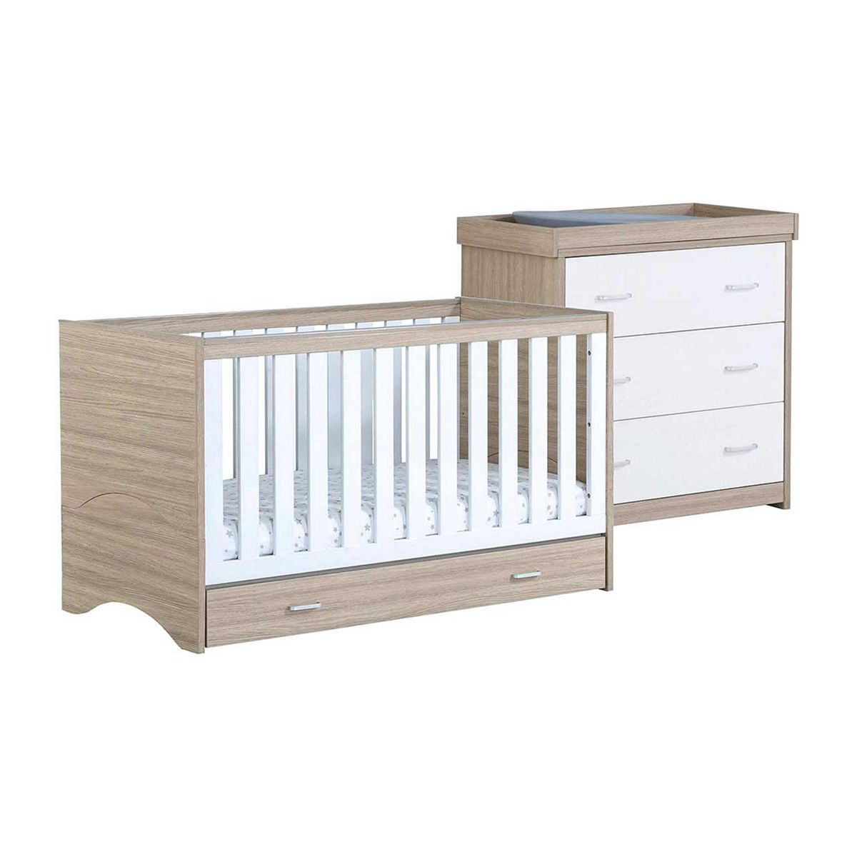 Babymore Veni 2 Pieces Room Set - Oak White - McGrocer