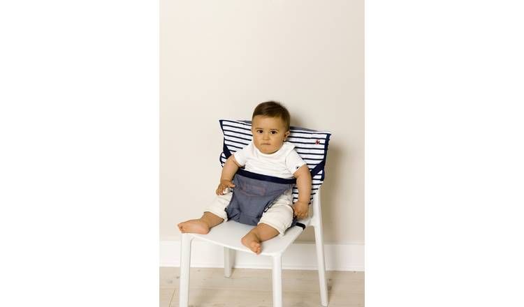 BabyToLove Travel Pocket Chair & Booster Seat - Blue Stripes - McGrocer