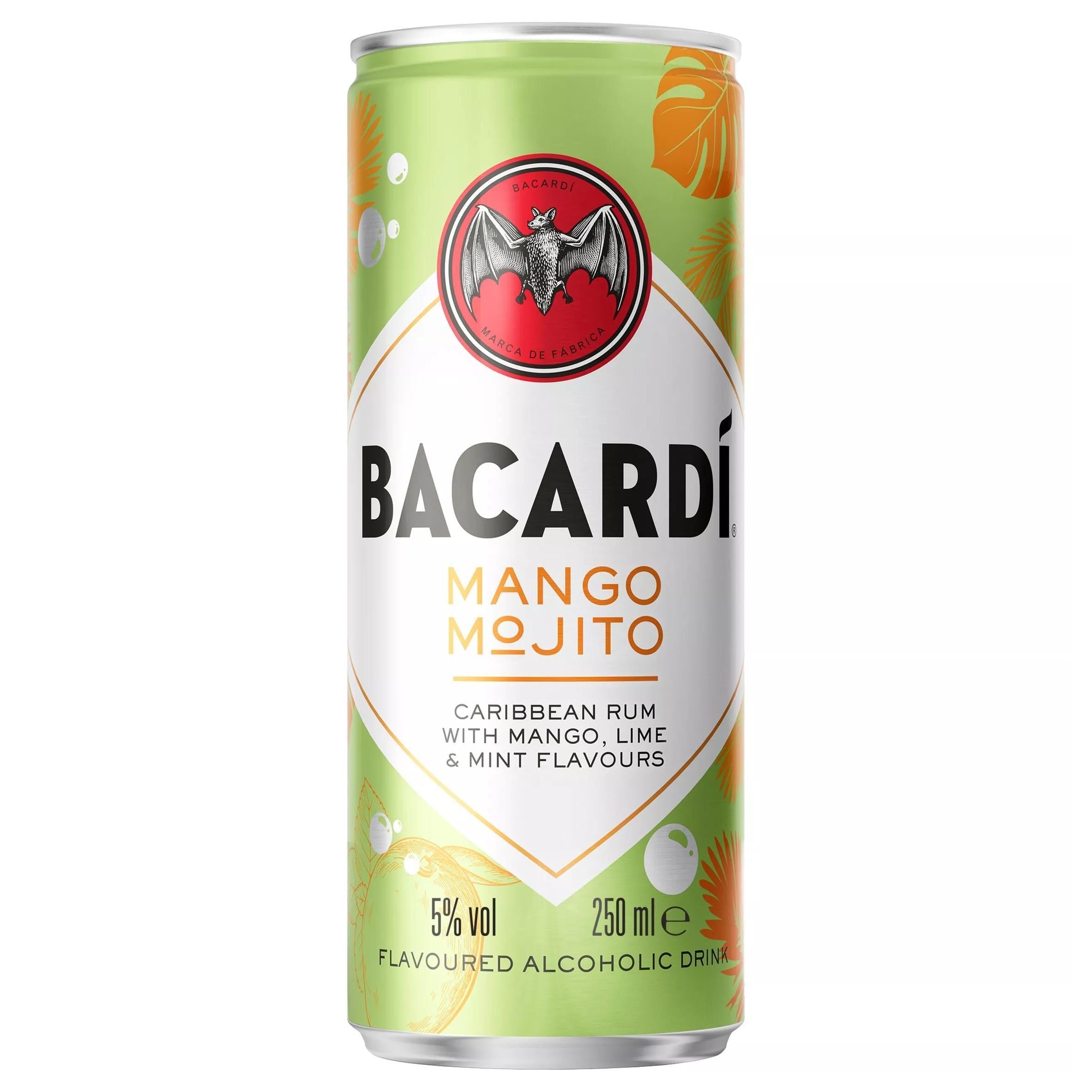 Bacardi Mango Mojito Premix Rum Cocktail 25cl - McGrocer