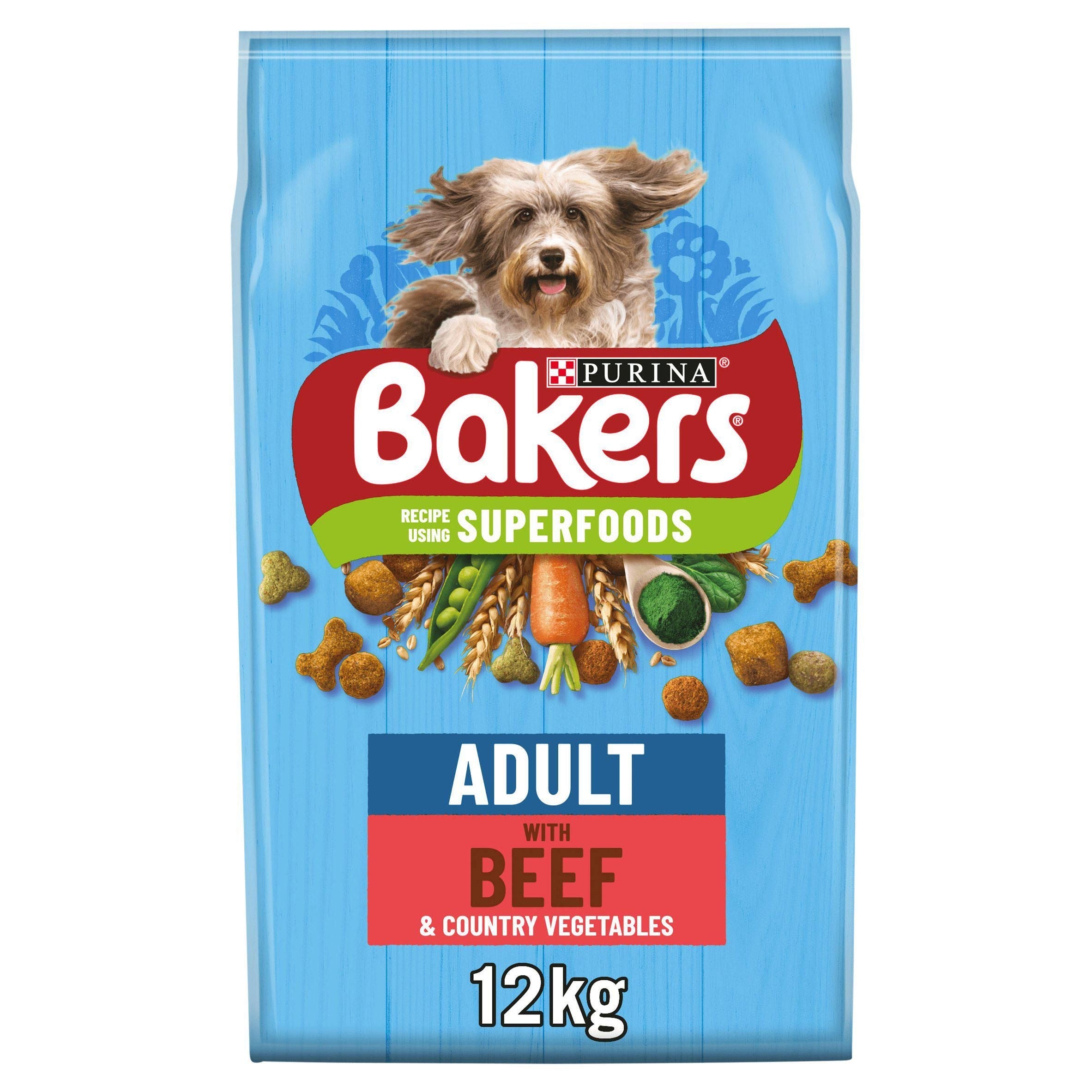 Bakers Adult Dry Dog Food Beef And Veg 12kg - McGrocer