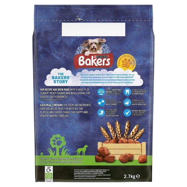 Bakers Meaty Meals Beef Dry Dog Food 2.7kg - McGrocer