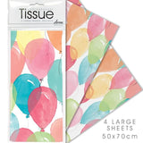 Balloons Pastel Tissue Paper 4 per pack - McGrocer