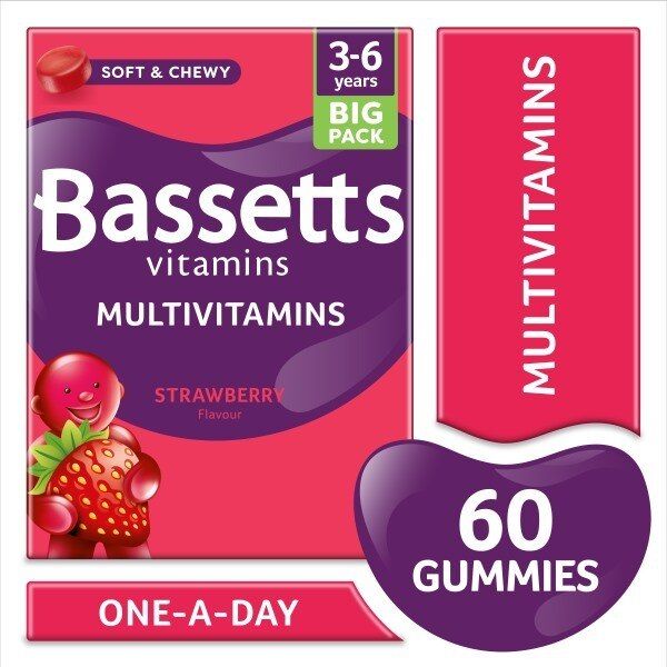 Bassetts Vitamins Multivitamins Strawberry 3-6 Years 60s - McGrocer