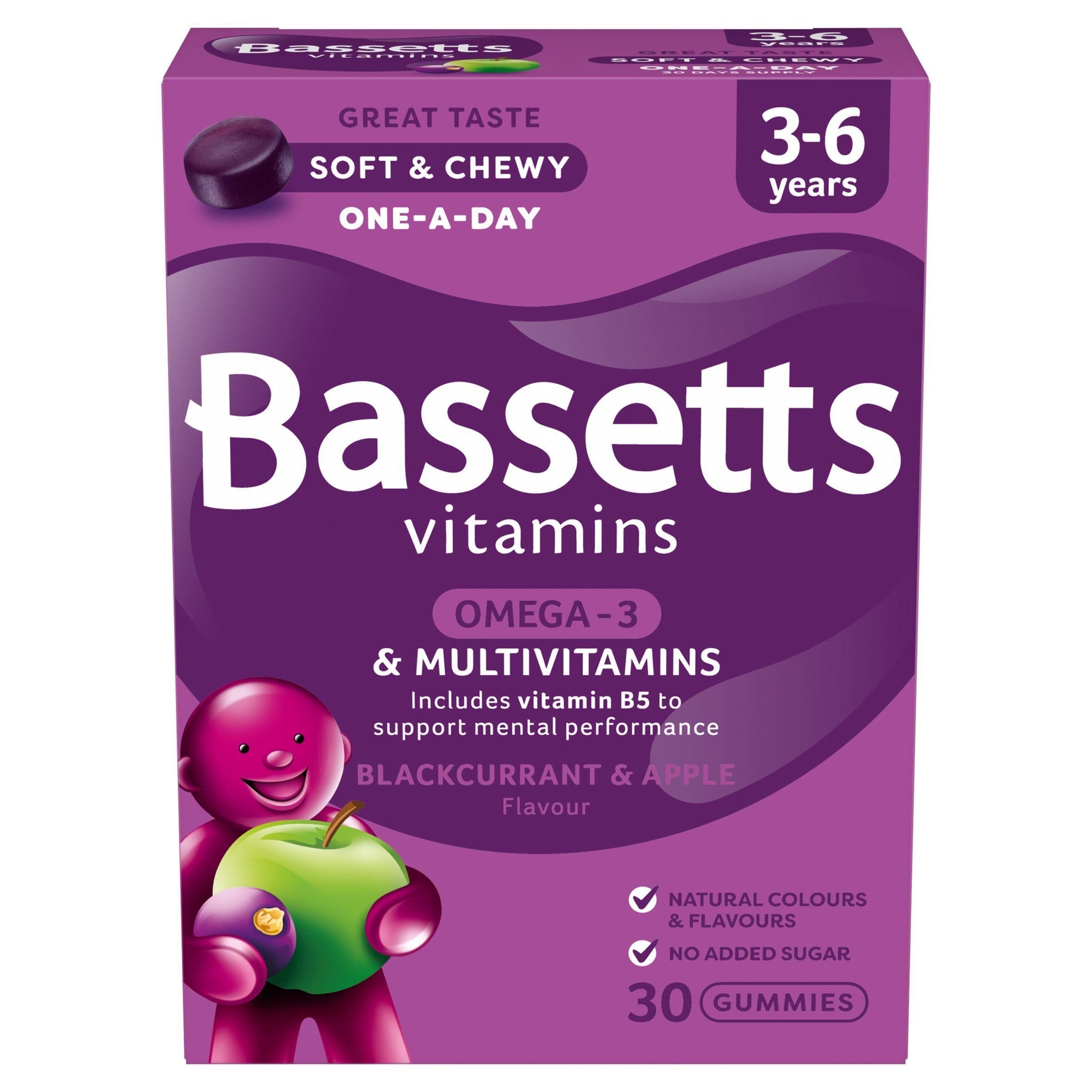 Bassetts Vitamins Omega-3 & Multivits 3-6 Soft & Chewies x30 - McGrocer