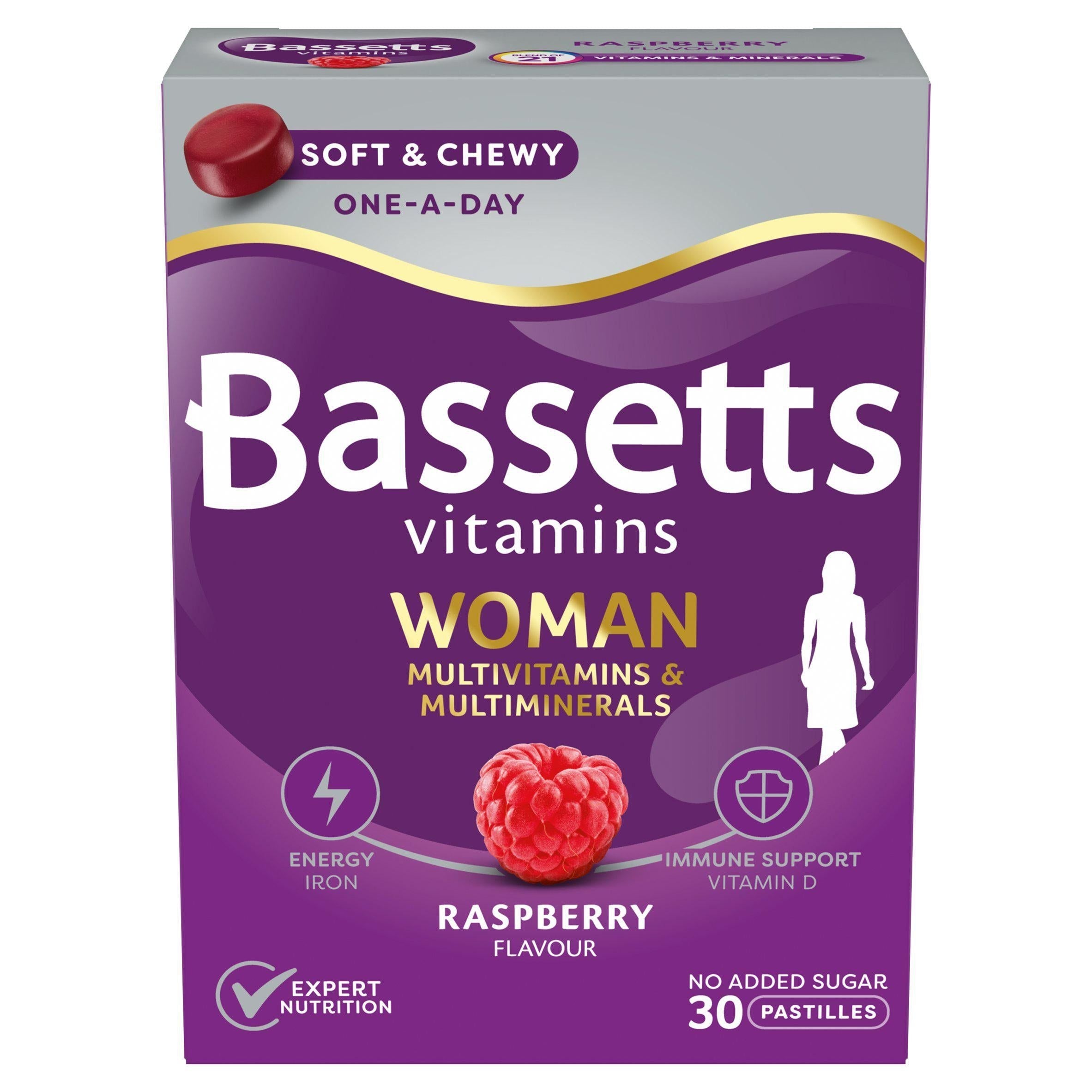 Bassetts Vitamins Woman Multivitamins & Multiminerals Raspberry Flavour Pastilles x30 - McGrocer