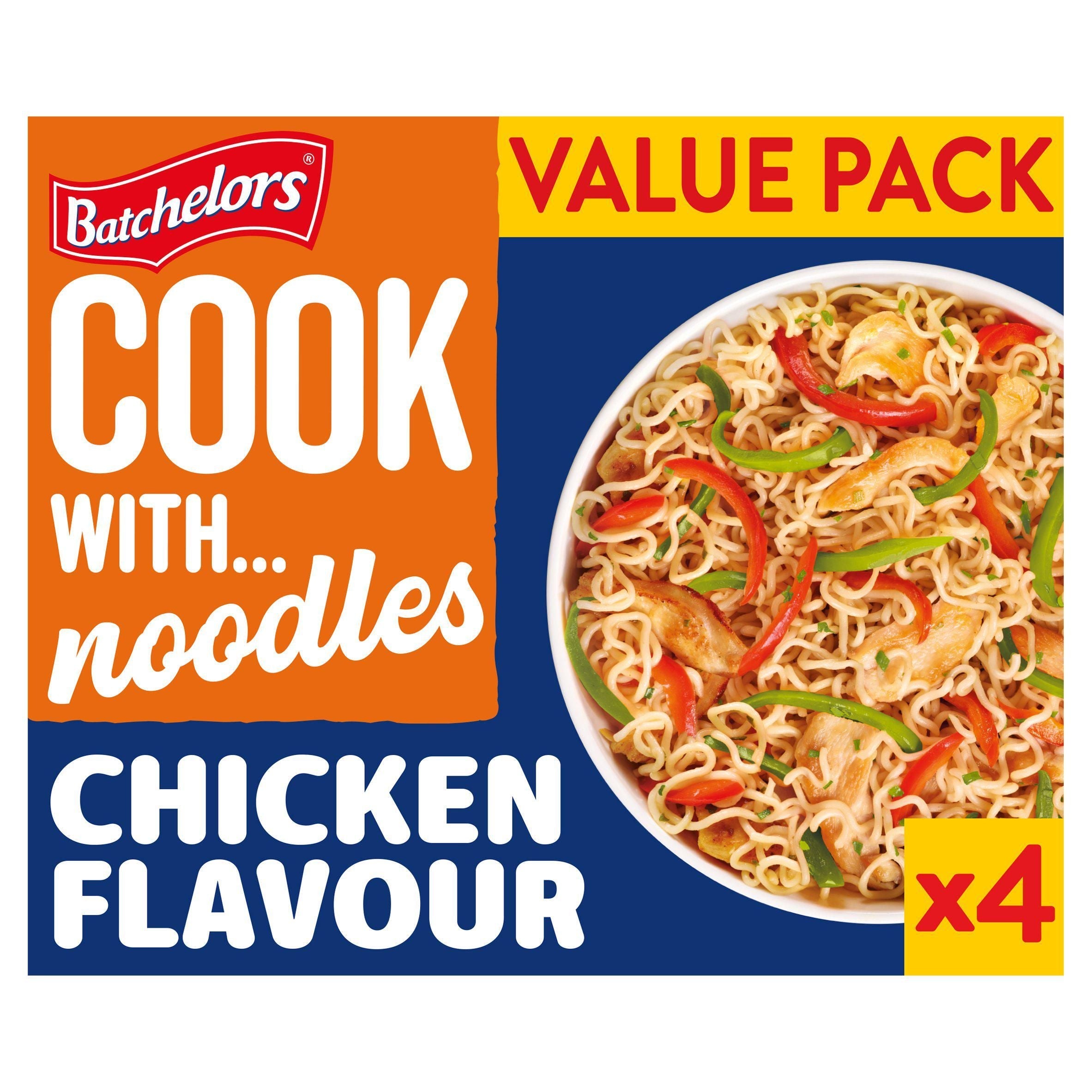 Batchelors Cook With Noodles Chicken Flavour Instant Noodle Multipack 4x60g - McGrocer