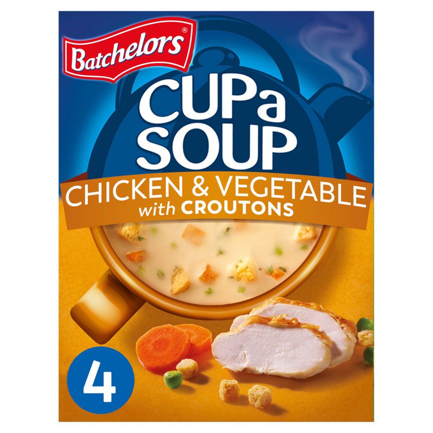 Batchelors Cup a Soup Chicken & Vegetable with Croutons 4 Instant Soup Sachets - McGrocer