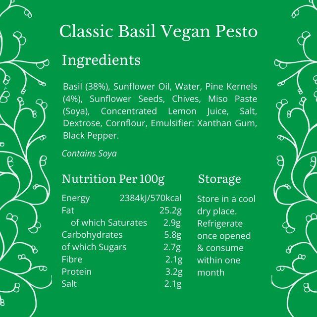 Bay's Kitchen Classic Basil Vegan Pesto 190g - McGrocer
