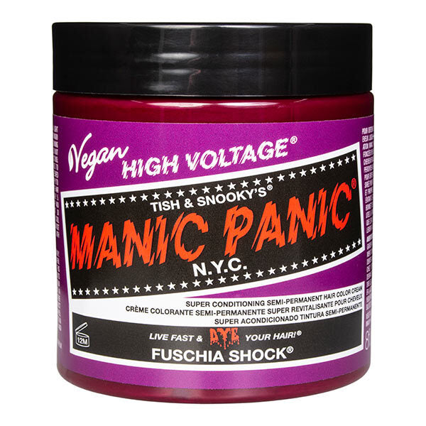Manic Panic Semi Permanent Hair Dye Fuschia Shock 237ml, imported from the UK