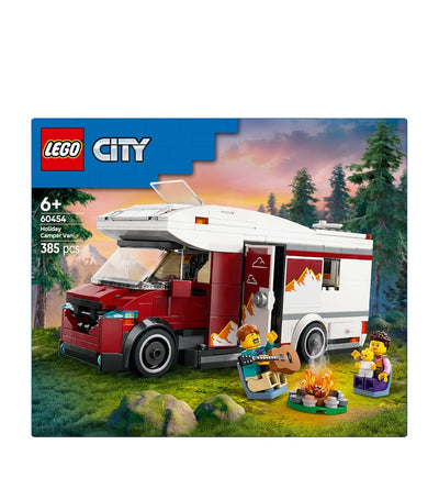 Holiday Adventure Camper Van Toy Set with 385 Pieces and 3 Minifigures for Ages 6+