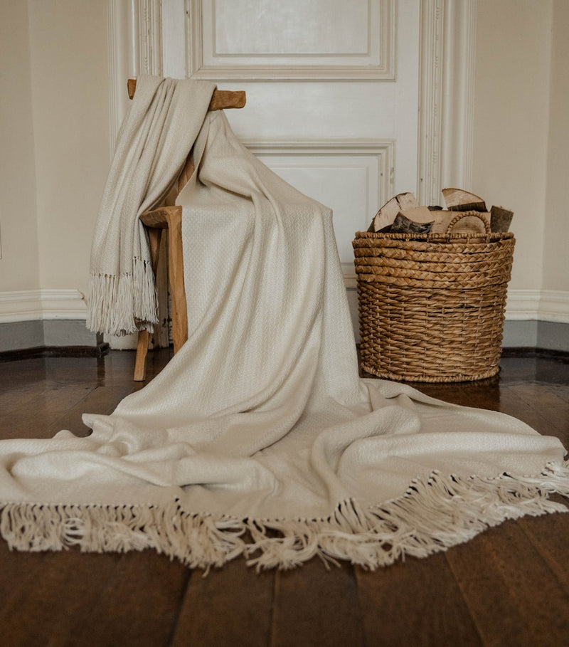 Araminta Campbell Large Alpaca-Blend Woodland Throw (150cm x 300cm)