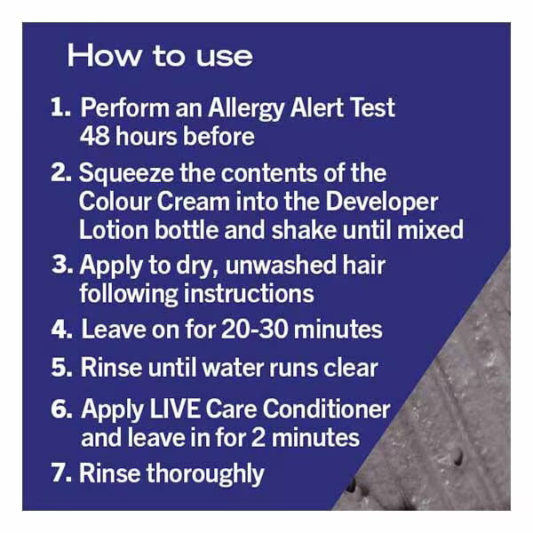 Schwarzkopf LIVE silver permanent hair dye (British brand)