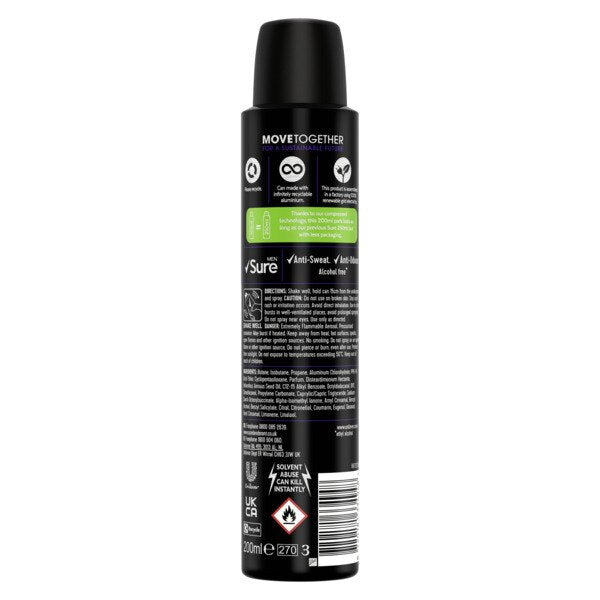 Sure Men Antiperspirant Deo Aerosol Essential Active 200ml GOODS Superdrug