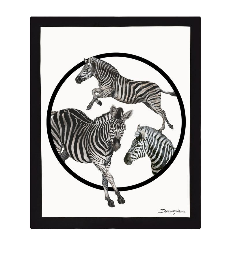 Dolce&Gabbana Casa silk-wool zebra throw 140cm x 180cm - British product