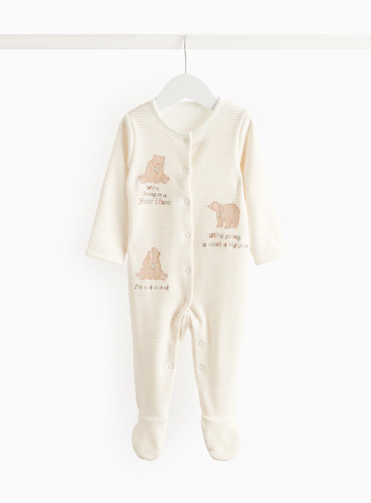 Bear Hunt Beige Character Print Sleepsuit Up to 1 mth - McGrocer