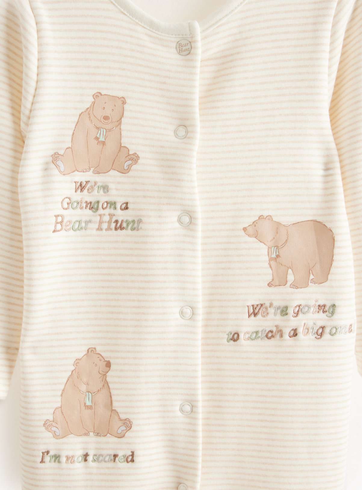 Bear Hunt Beige Character Print Sleepsuit Up to 1 mth - McGrocer