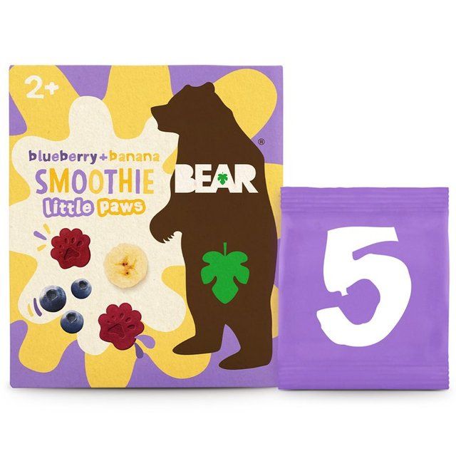 BEAR Paws Smoothies Blueberry & Banana Multipack Toddler Snack 5 per pack - McGrocer