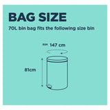 BEAST Incredibly Tough Drawstring Bin Bags 70L 10 per pack - McGrocer