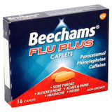 Beechams Flu Plus Cold Flu & Cough Relief with Paracetamol Caplets 16 per pack - McGrocer