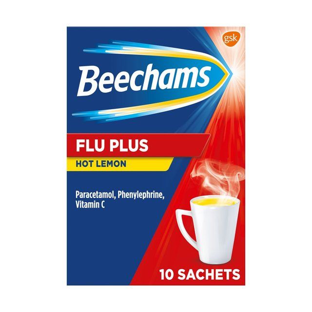Beechams Flu Plus Cold & Flu Hot Lemon Sachets 10 per pack - McGrocer
