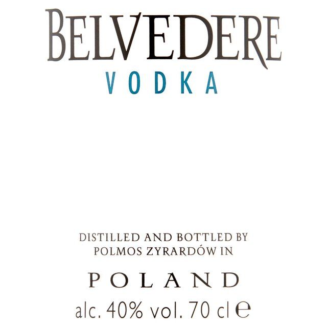 Belvedere Organic Pure Vodka 70cl - McGrocer