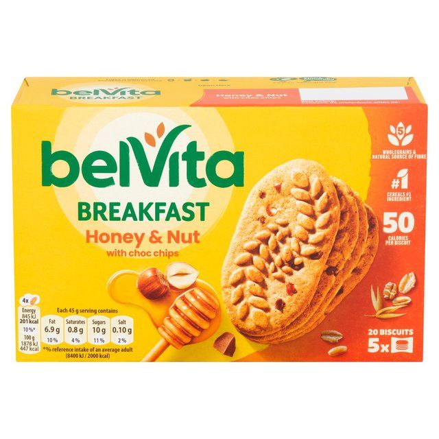 Belvita Honey & Nuts Choc Chips Breakfast Biscuits 5 per pack - McGrocer
