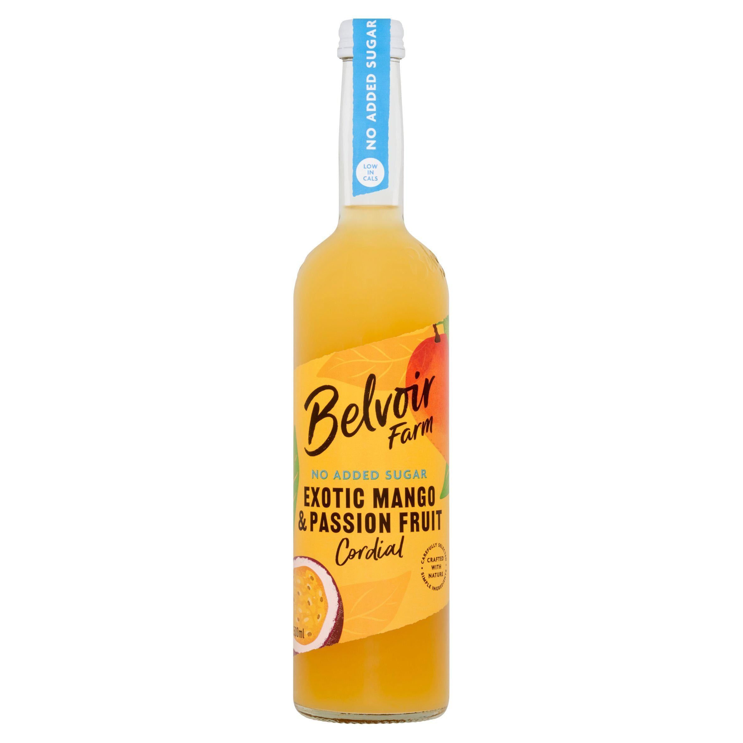 Belvoir Farm No Added Sugar Exotic Mango & Passion Fruit Cordial 500ml - McGrocer
