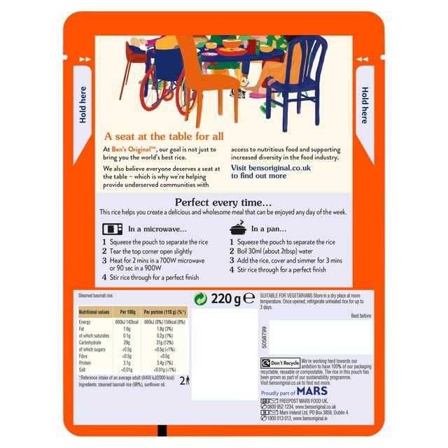 Ben's Original Basmati Microwave Rice 220g - McGrocer