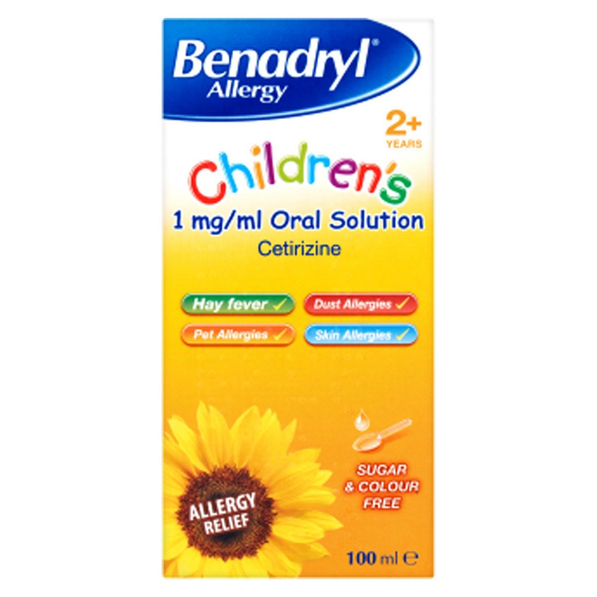 Benadryl Allergy Children's 1mg/ml Oral Solution - 100ml - McGrocer