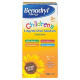 Benadryl Children Medicine 2+ Years Allergy Solution 100ml - McGrocer