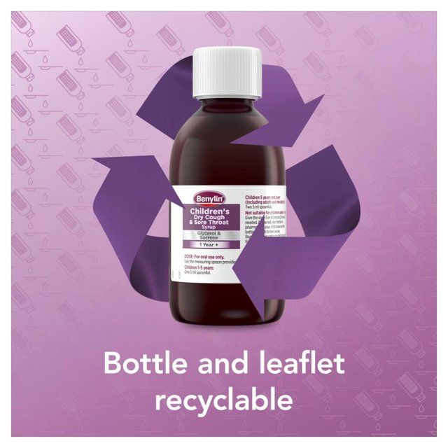 Benylin Childrens Dry Cough & Sore Throat Syrup Blackcurrant 125ml - McGrocer
