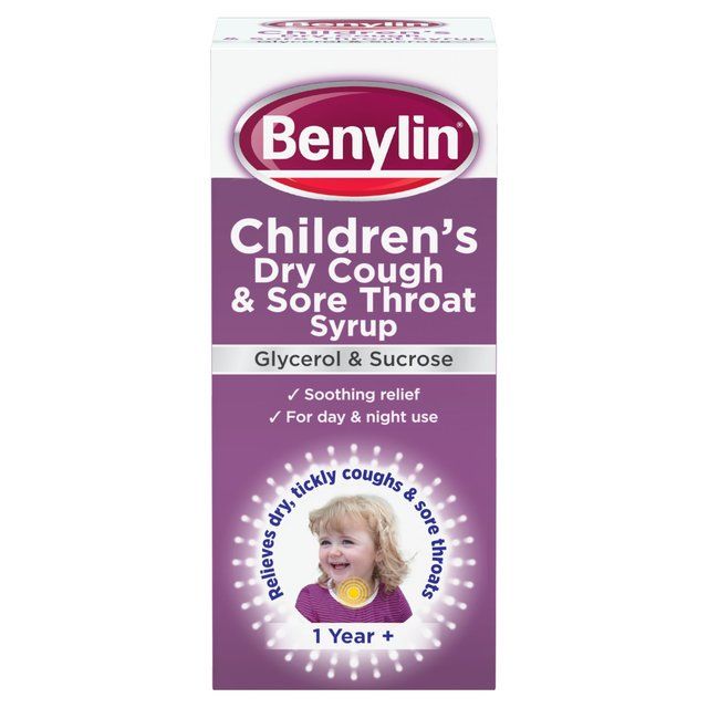 Benylin Childrens Dry Cough & Sore Throat Syrup Blackcurrant 125ml - McGrocer