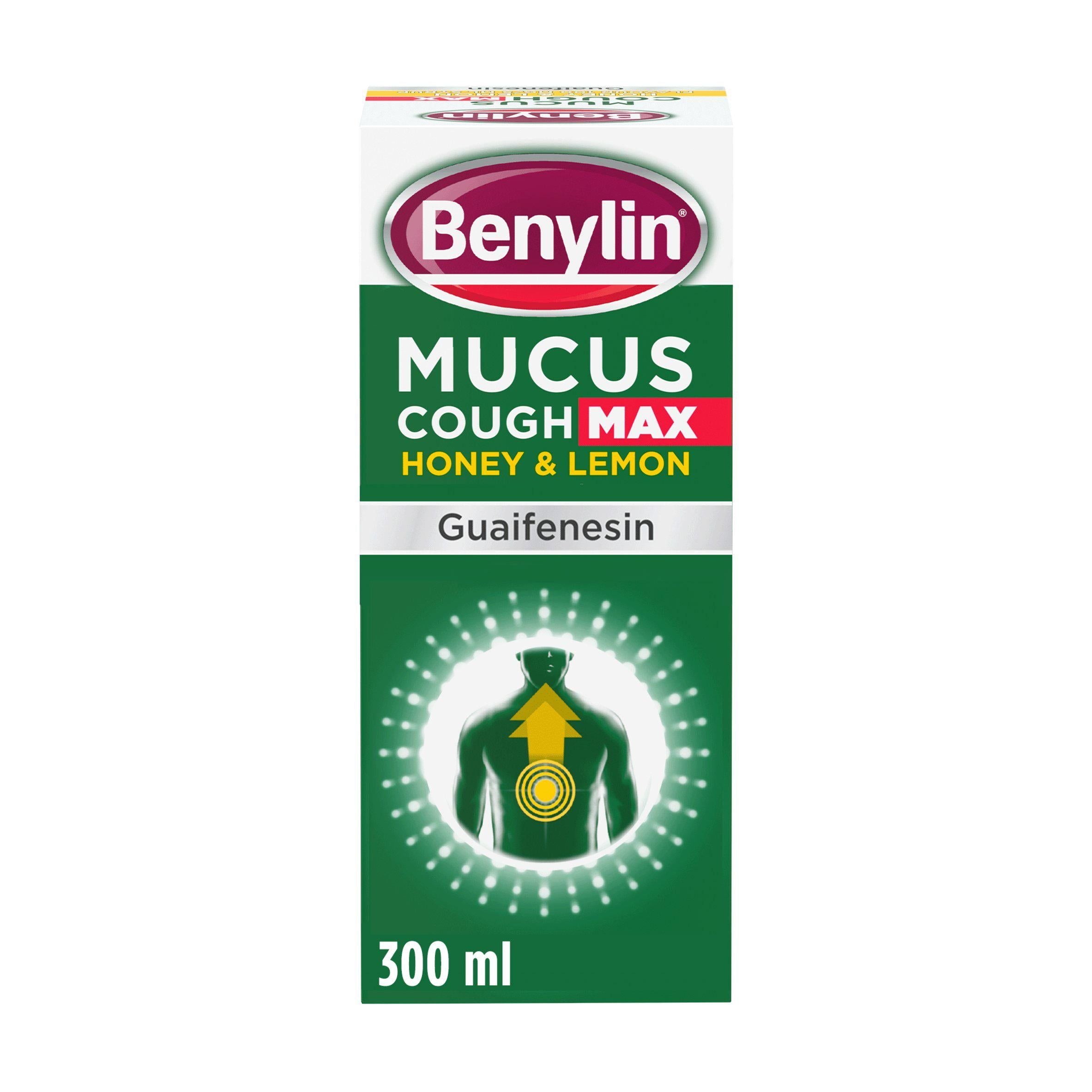 Benylin Mucus Cough Max Honey & Lemon Flavour 100 mg/5 ml Syrup 300ml - McGrocer