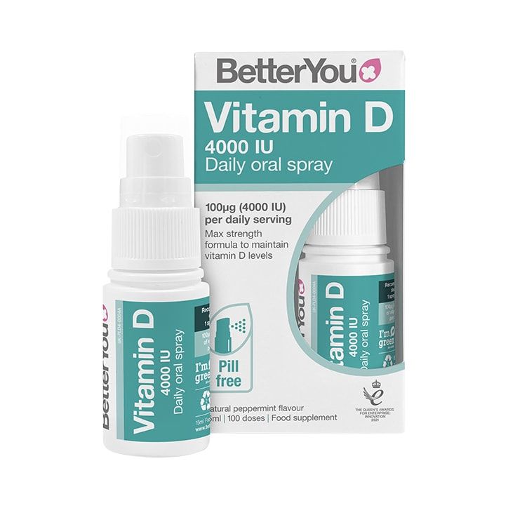 BetterYou D4000 Vitamin D Daily Oral Spray Peppermint Flavour 15ml - McGrocer