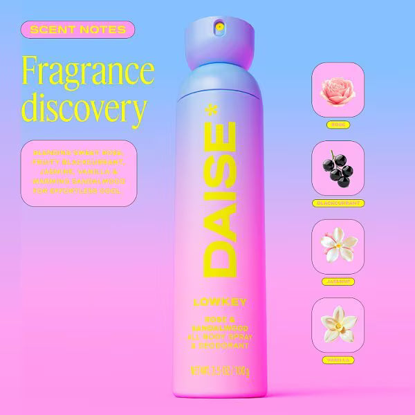 Daise body spray Lowkey 120ml, imported from the UK
