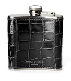 Aspinal Of London Croc-Embossed Leather Flask