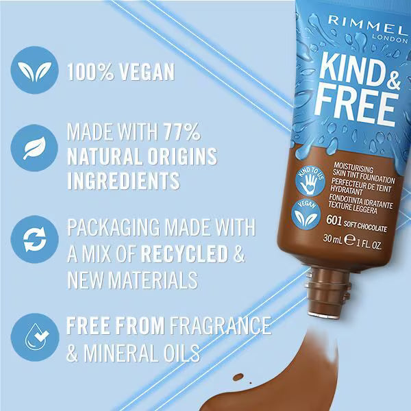 Rimmel skin tint foundation Soft Chocolate, imported from the UK