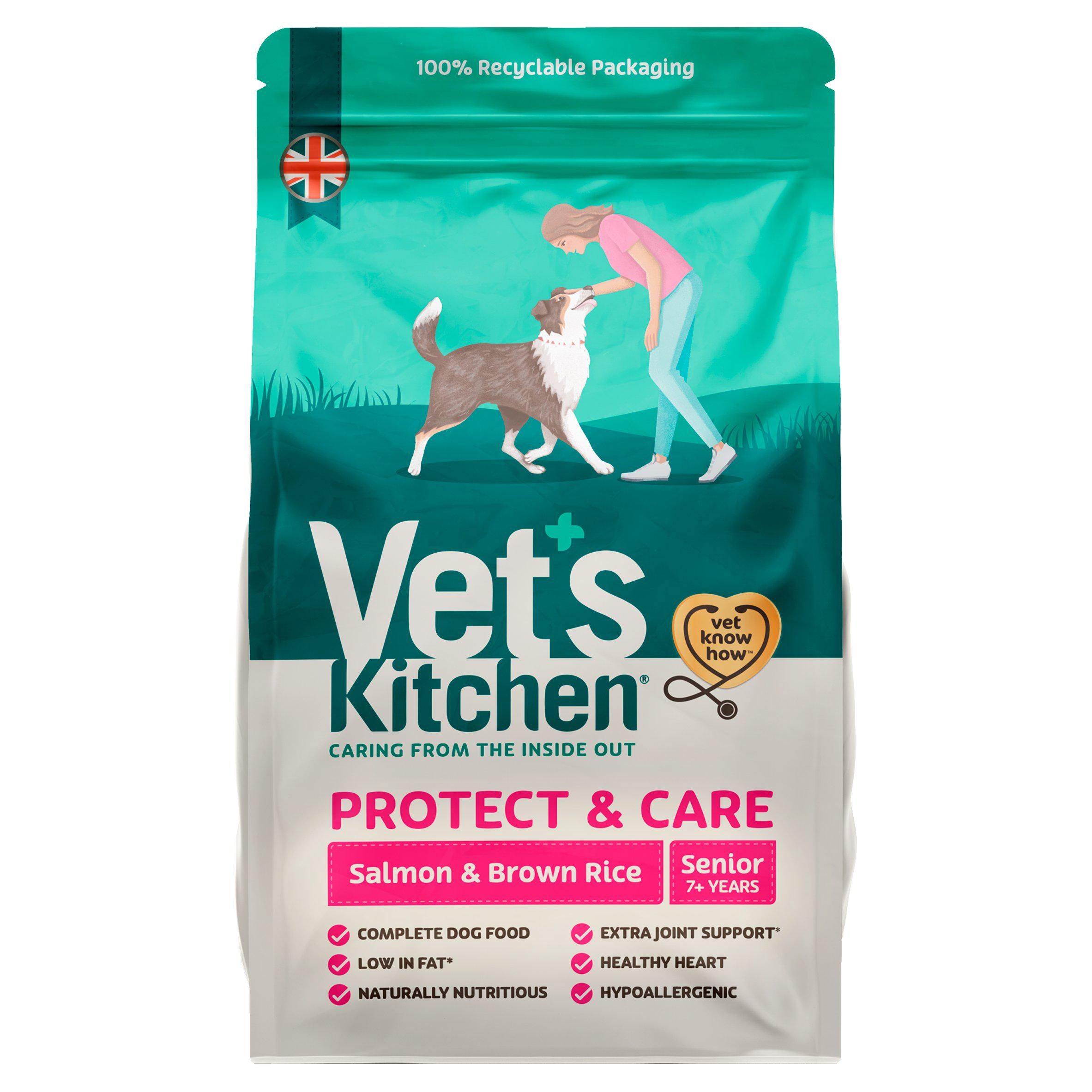 Vet's Kitchen Senior 7+ Years Salmon & Brown Rice 3kg Advanced nutrition dog food Sainsburys