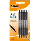 BIC Soft Feel Retractable Ballpoint Pens Black Pack of 5 5 per pack - McGrocer