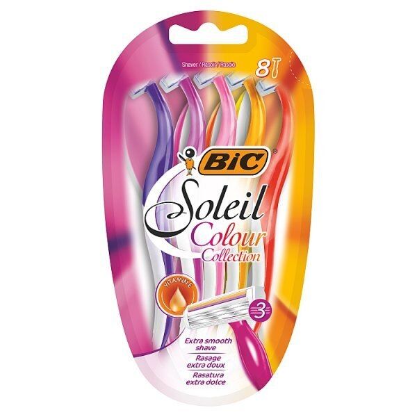 BIC Soleil Colour Collection Disposable 3 Blade Razor x8 - McGrocer