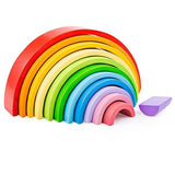 Bigjigs Toys Large Wooden Stacking Rainbow Toy - McGrocer