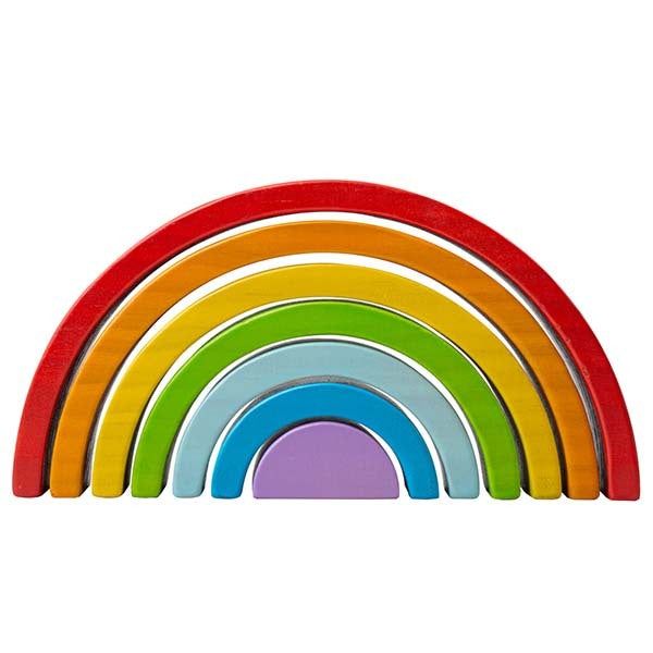 Bigjigs Toys Small Wooden Stacking Rainbow Toy - McGrocer