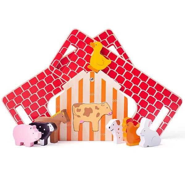 Bigjigs Toys Wooden Farmhouse Shape Sorter Toy - McGrocer