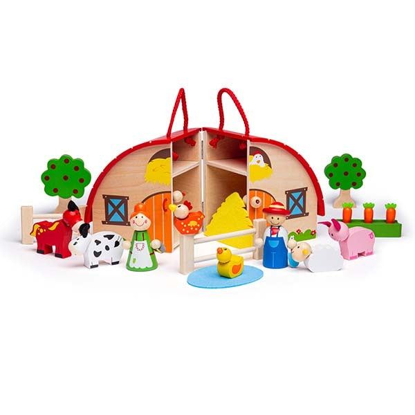 Bigjigs Toys Wooden Mini Farm Playset - McGrocer