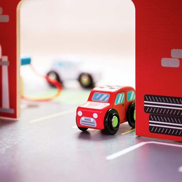 Bigjigs Toys Wooden Park and Play Garage Playset - McGrocer