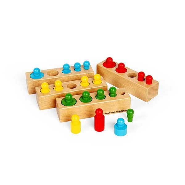 Bigjigs Toys Wooden Peg Blocks Sorting Toy - McGrocer