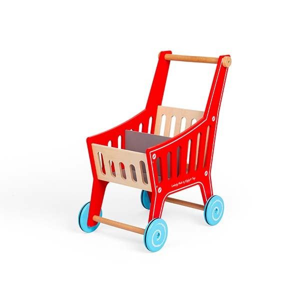 Bigjigs Toys Wooden Shopping Trolley Toy - McGrocer