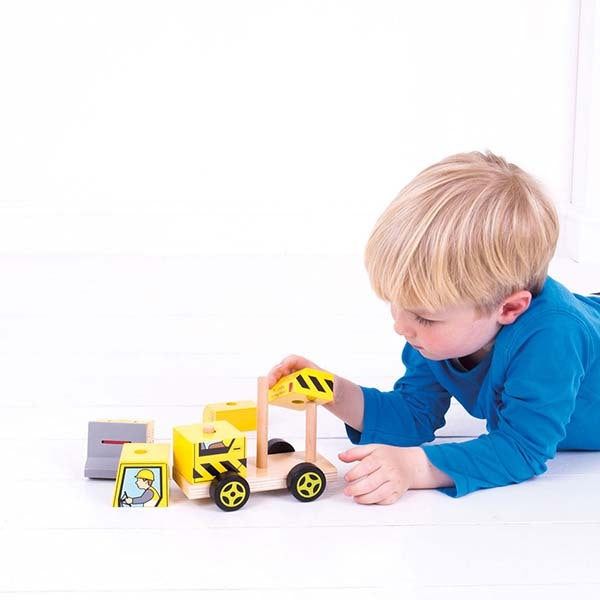 Bigjigs Toys Wooden Stacking Bulldozer Toy - McGrocer
